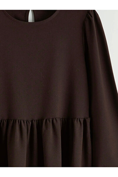 LC Waikiki Rochie și pulover tricotat pentru fete, ecru, cu guler tip bicicletă