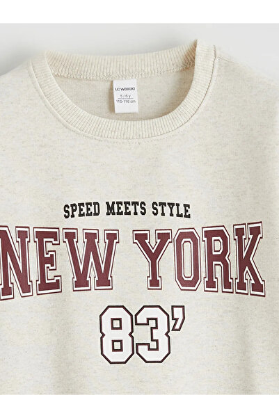 LC Waikiki Λευκό φούτερ για αγόρια New York με τύπωμα