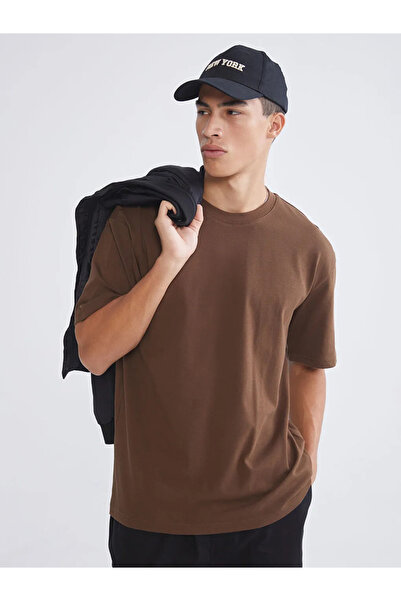 LC Waikiki Brown Crew Neck Men's T-Shirt