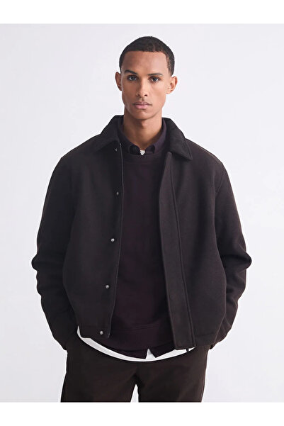 LC Waikiki Brown Standard Fit Shirt Collar Men's Coat