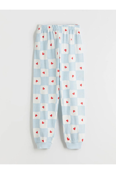 LC Waikiki Ekrus okrugla kragna Komplet pidžama za devojčice