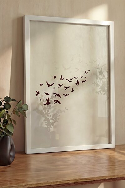 Postifull Pictură de perete, Tablou și poster cu ramă albă de lux, Seria Ritu...