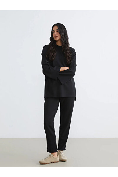 LC Waikiki Black Elastic Waist Women's Sweatpants