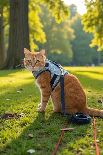 BiBa Pet مجموعة طوق جين كيد للقطط مضادة للهروب/قماش قابل للتنفس/تتضمن حزام ال...