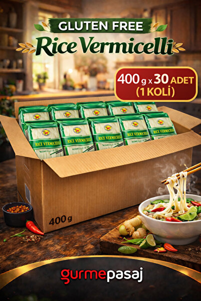 TAS BRAND Pirinç Şehriyesi Rice Vermicelli Glutensiz 400 G x 30 Adet (Koli)