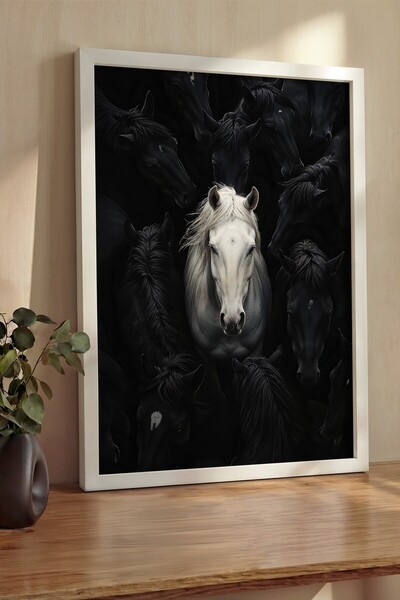 Postifull Pictură de perete, Tablou și poster cu ramă albă de lux, Seria Ritu...