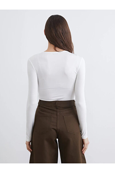 LC Waikiki White Crew Neck Women's Knitwear Badi