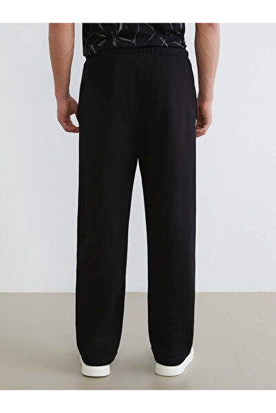 LC Waikiki Black Comfortable Fit Men's Thick Sweatpants