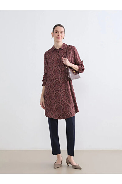 LC Waikiki Burgundy Patterned Women's Shirt Tunic