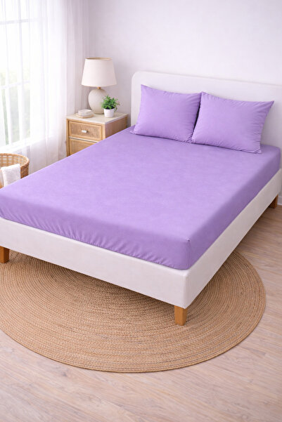 Madame Home Çift Kişilik LİLA MOR Lastikli Çarşaf Takımı Ranforce %100 Pamuk ...