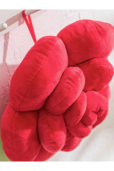 LC Waikiki Velvet Throw Pillow with Red Rose Figure