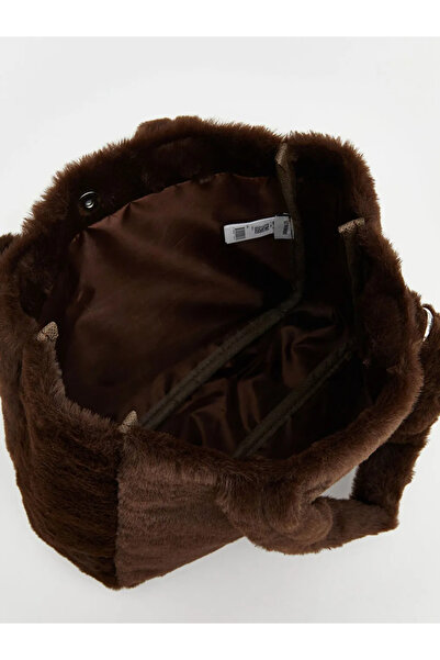 LC Waikiki Brown Girl's Plush Shoulder Bag