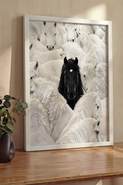 Postifull Pictură de perete, Tablou și poster cu ramă albă de lux, Seria Ritu...