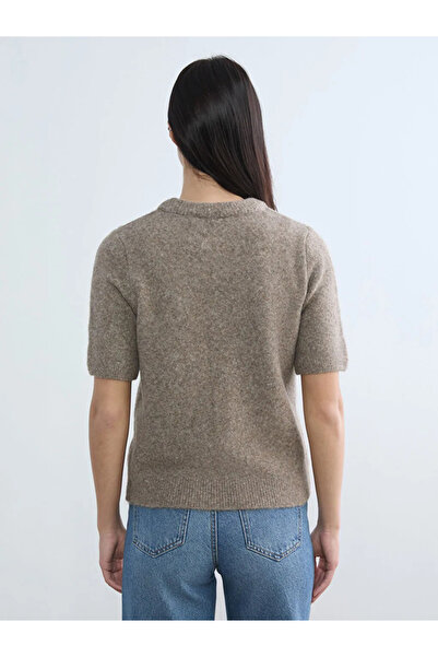 LC Waikiki Brown Crew Neck Stone Women's Knitwear Sweater