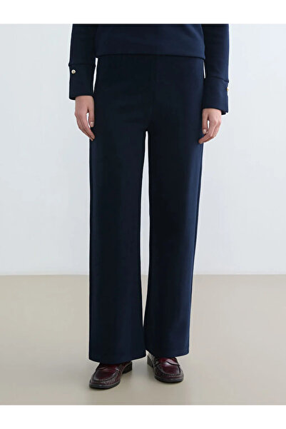 LC Waikiki Navy Blue Women's Wide Leg Sweatpants with Elastic Waist