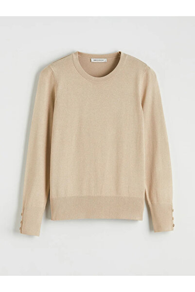 LC Waikiki Beige Crew Neck Women's Knitwear Sweater