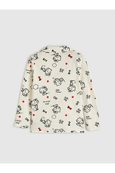 LC Waikiki Екру риза с яка Hello Kitty с принт Комплект пижама за момичета