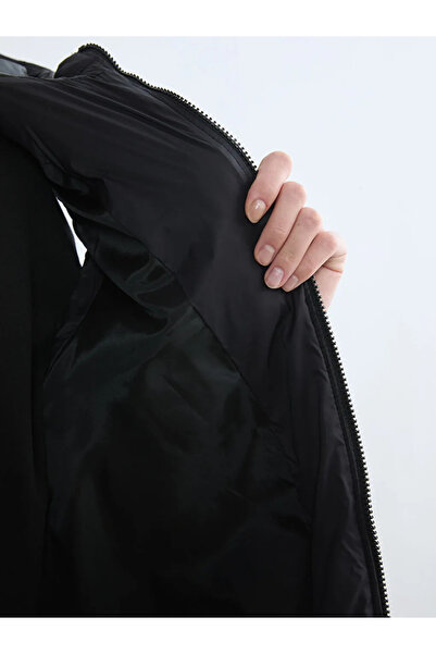 LC Waikiki Black Hooded Quilted Women's Puffer Vest