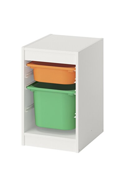 Generic مجموعة تخزين تروفاست، أبيض/برتقالي فاتح/أخضر زاهي، 34 × 44 × 56 سم