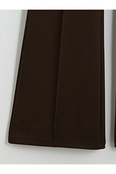 LC Waikiki Brown Spanish Flared Women's Sweatpants with Stitching Detail