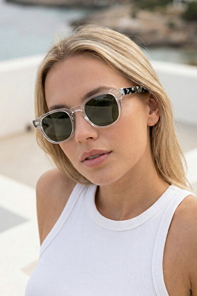 Kapin Waye Dikdörtgen Güneş Gözlüğü - Yeşil Cam