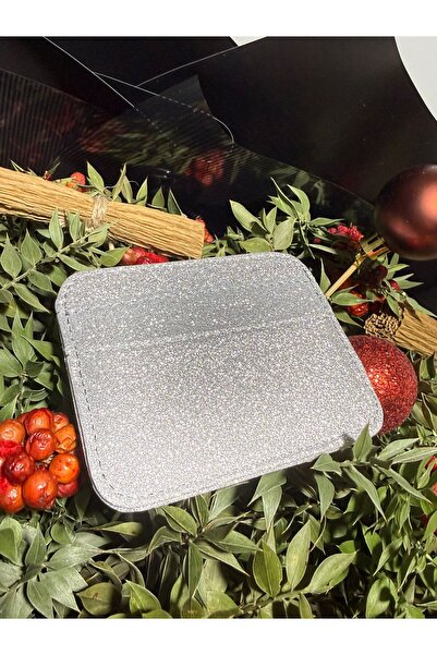 ilknurbutik Silvery Color Shiny Silvery Women's Card Holder