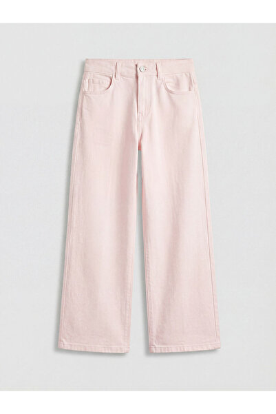 LC Waikiki LCW ECO roze široke pantalone za devojčice Gabardin