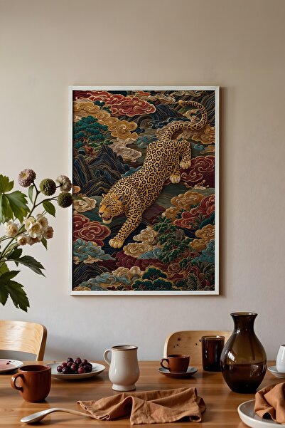 Postifull Wall Art, White Framed Painting and Poster, Ritual Series, Leopard ...