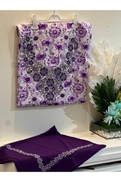 REHAM Emirati-style embroidered Silk fabric, soft and embroidered on the ches...