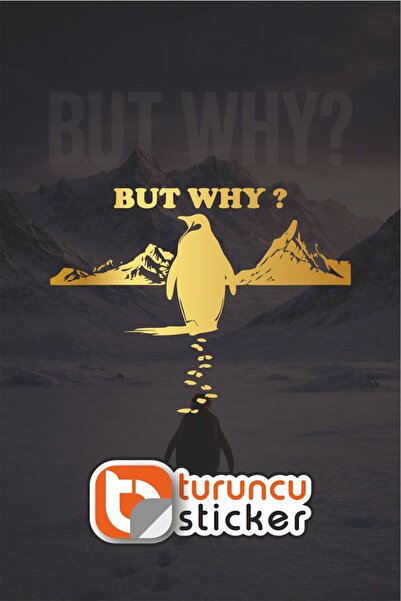 Turuncu Sticker نihilist Penguen لماذا؟ هذا ما السبب؟ ملصق لاصق 20x15 سم - مل...