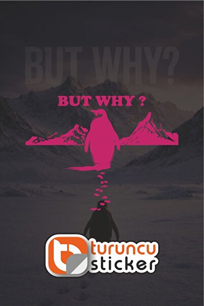 Turuncu Sticker نihilist Penguen لماذا؟ هذا ما السبب؟ ملصق لاصق 20x15 سم - مل...