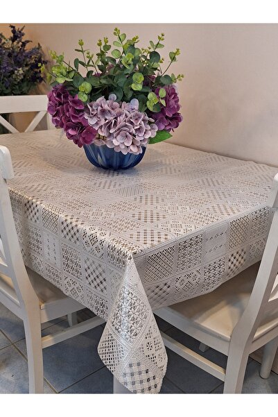 Başak Ev Tekstili Imported Erasable Pvc Tablecloth – Non-Slip Base, Fabric-Lo...