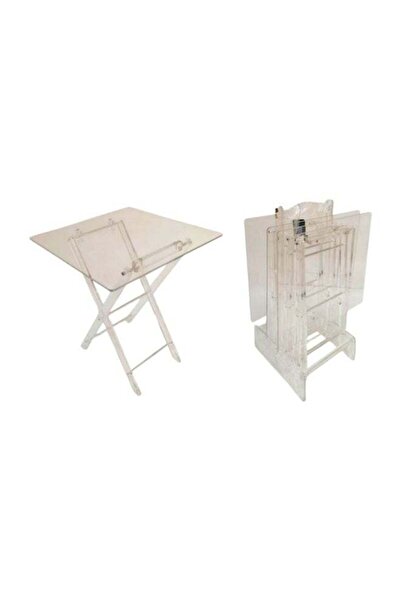 AZOZ MERCHLY Acrylic Tables Set 4 Pieces 40x46cm