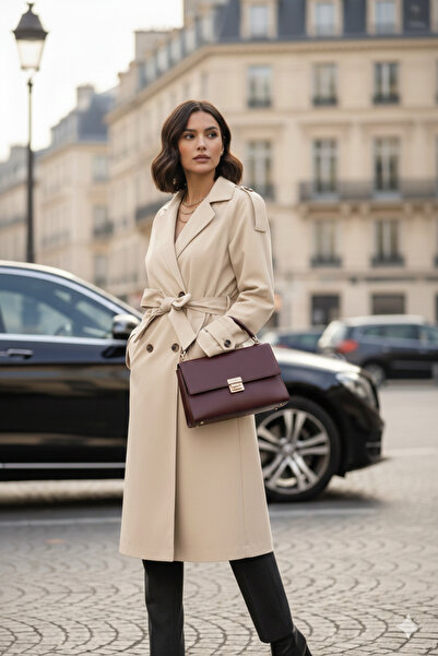 Luma Decor Stylish Trench Coat with Open Sleeves