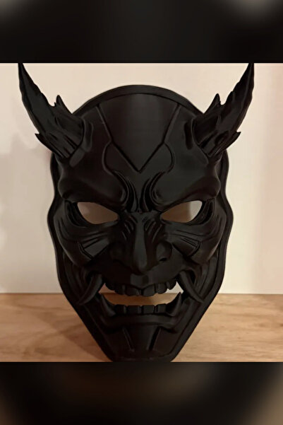 Genç 3D Geleneksel Japon Oni Maskesi | Full Yüz Samuray Ninja Cosplay Mask Ko...