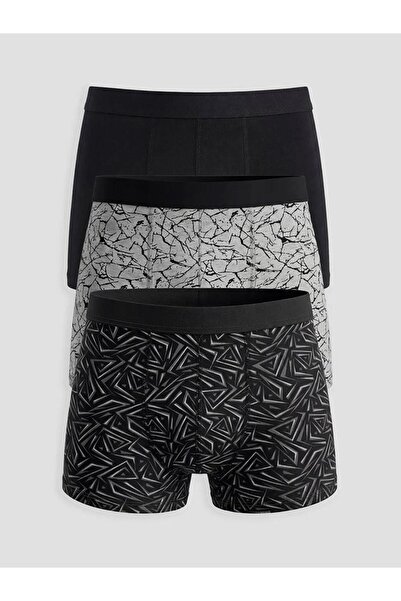 LC Waikiki Gray Regular Fit Cotton Men's Boxer 3-Pack (S6)