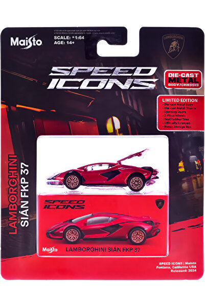 Maisto 1:64 Speed Icons Collectible Vehicles Lamborghini Sian Fkp 37 Red