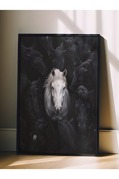 Postifull Duvar Tablosu, Siyah Çerçeveli Tablo ve Poster, Ritüel Serisi, At T...