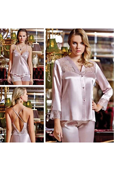 SS HOME CONCEPT Jeremi 441 Satin 6-Piece Long Nightgown Dressing Gown Set