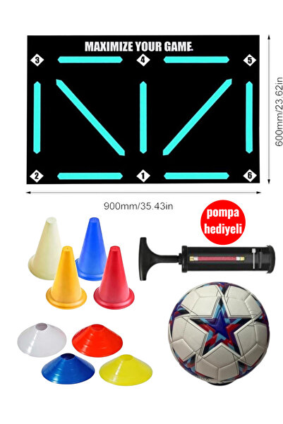 Oyuncakhane Futbol Antrenman Halısı 460gr Futbol topu 4 Duba 4 çanak pompa he...