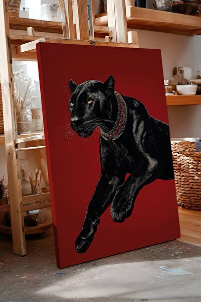 Postifull Duvar Tablosu, Lüks Kanvas Tablo, Ritüel Serisi, Leopar Tablo, NO:1...