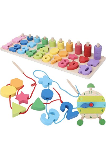 Generic Montessori Fine Motor Skill Toys - Math Wooden Number Shape Set