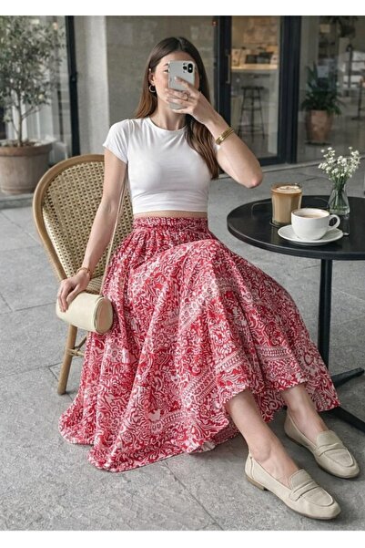 DRESSIFY WOMEN’S FASHION Women's High Waist Ethnic Pattern Printed Skirt with...