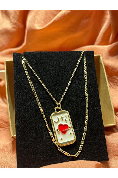 joyster White Enamel Tarot Card Necklace
