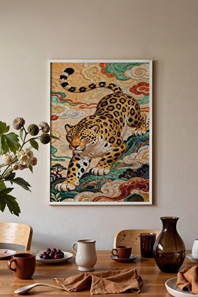 Postifull Wall Art, White Framed Painting and Poster, Ritual Series, Leopard ...