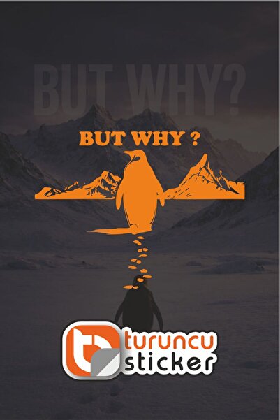Turuncu Sticker نihilist Penguen لماذا؟ هذا ما السبب؟ ملصق لاصق 20x15 سم - مل...