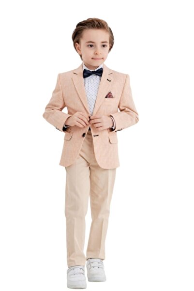 BEGONYA BEBECE KIDS Men's Cocuk Full Suit Jacket Shirt Pants Bow Tie