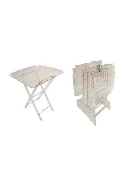 AZOZ MERCHLY Acrylic Tables Set 4 Pieces 40x46cm