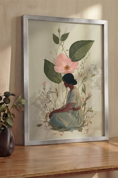 Postifull Pictură de perete, Tablou și poster cu ramă argintie de lux, Seria ...