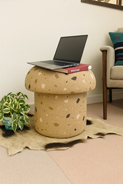 S Home Design Concept Mushroom Mantar Puf, Teddy, Desenli